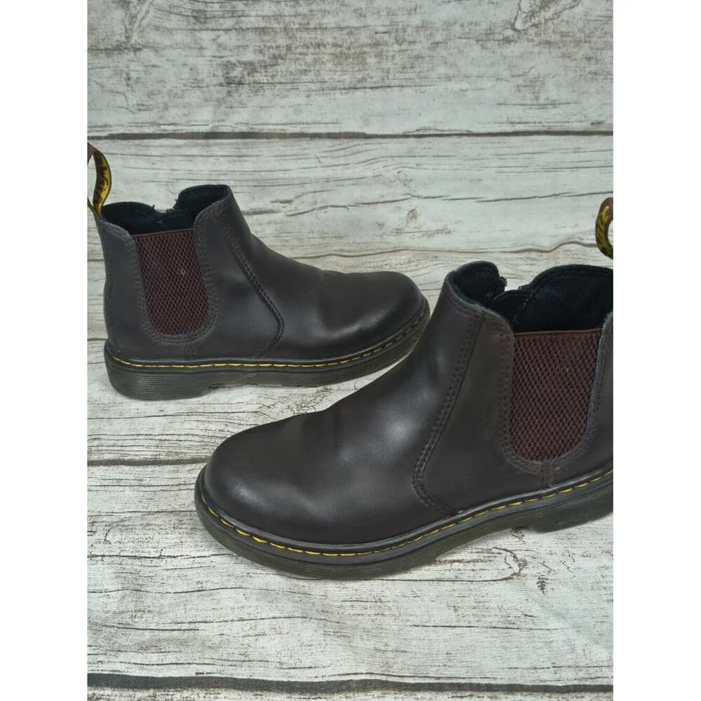 Dr Martens Brown Leather Size Zip Boots Youth Size 2